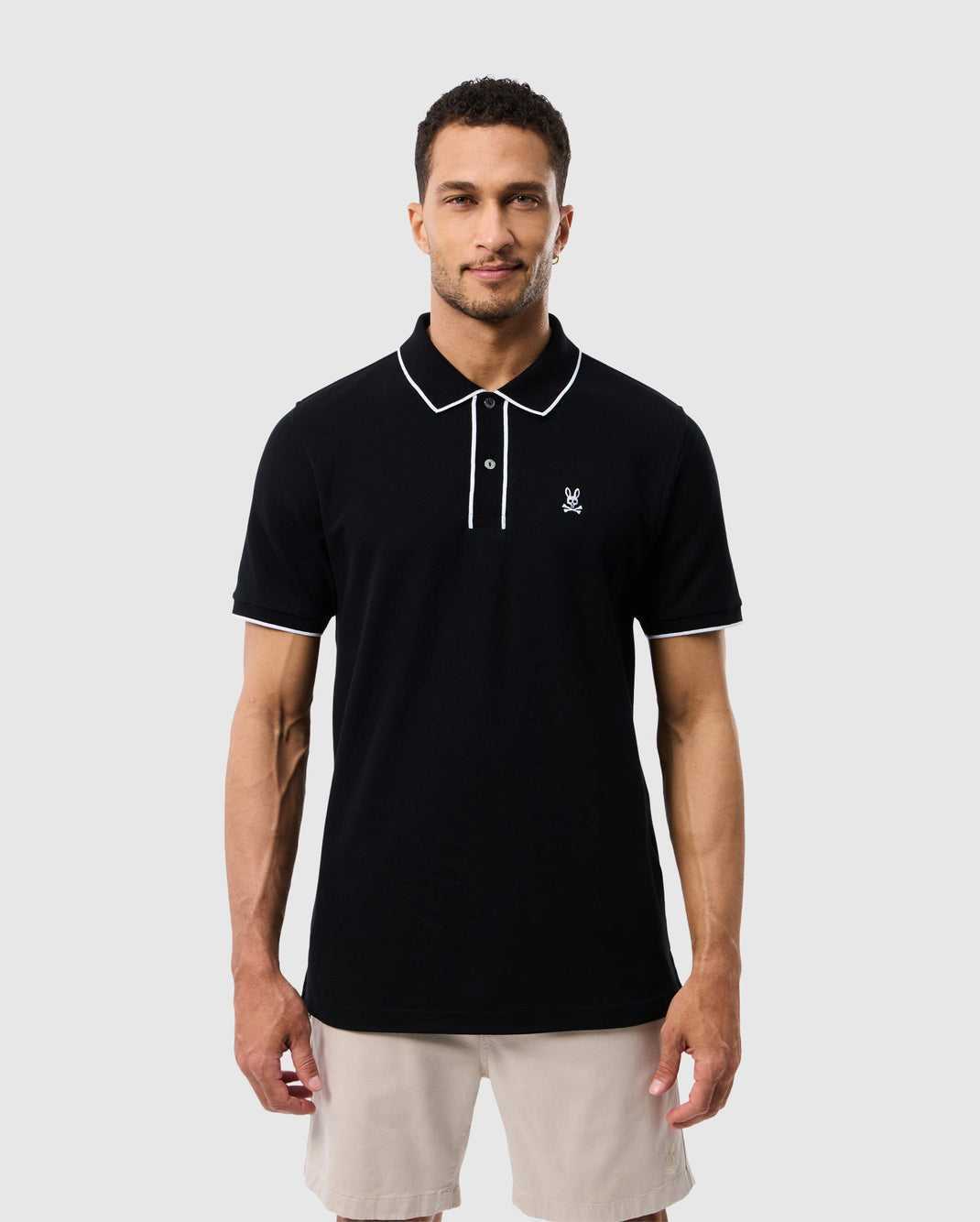 Polos Psycho Bunny Dallas Pique Polo Shirt Noir Blanche Homme | CNX-90346644